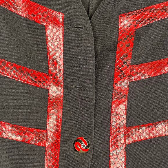 Vintage RARE Cache Classic Black Red Steam Punk Blazer Small - Picture 3 of 5